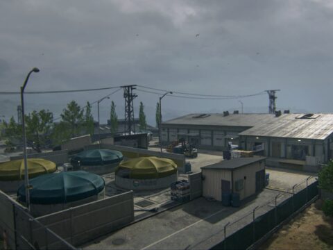 (The new map consists of a warehouse, the outdoor area with the pools and the paths in between.)